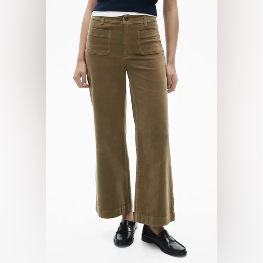 Mango MNG Corduroy Culotte Trousers Pants High Rise Wide Leg